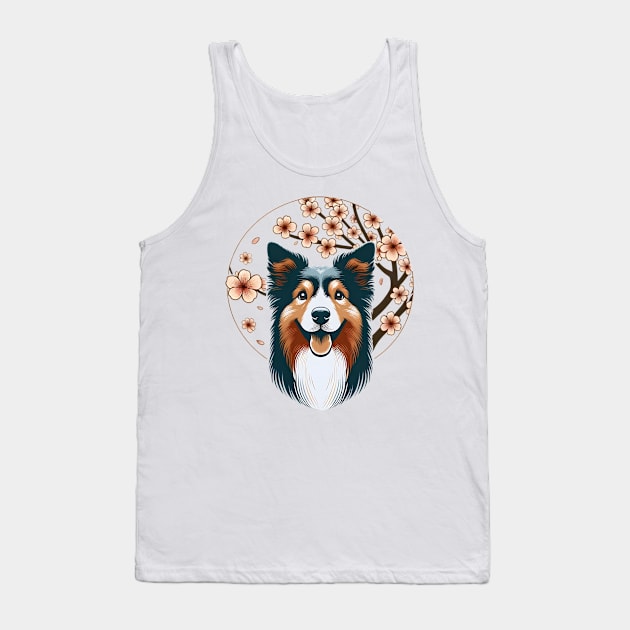 Australian Terrier Basks in Spring's Cherry Blossoms Glory Tank Top by ArtRUs